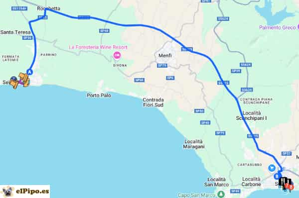 itinerario hasta Sciacca