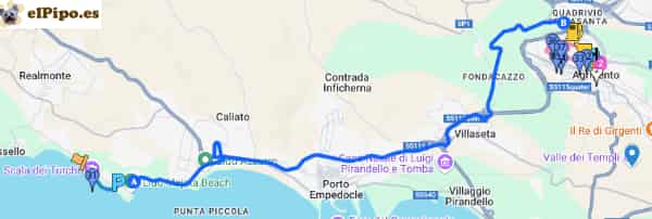 itinerario hasta Agrigento