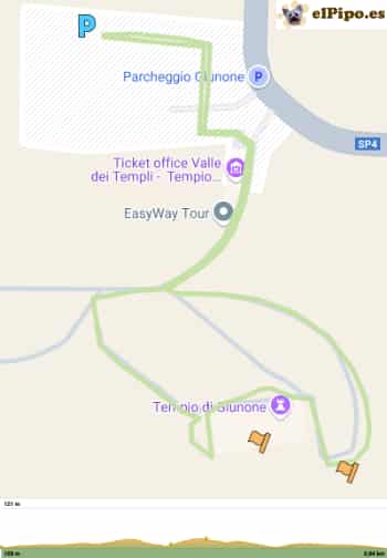 recorrido por los templos más al este de Valle dei Templi