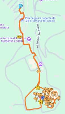 recorrido por Villa Romana del Casale