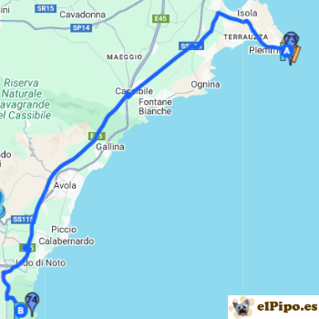 itinerario hasta Reserva Natural de Vendicari