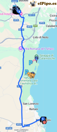 itinerario hasta noto