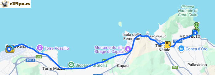 itinerario hasta el aeropuerto de Palermo itinerario hasta el aeropuerto de Palermo