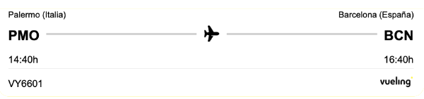 vuelo entre Palermo y Barcelona vuelo entre Palermo y Barcelona