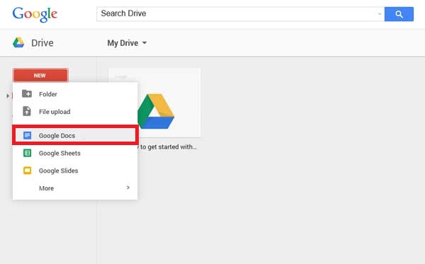 crear documento en google drive