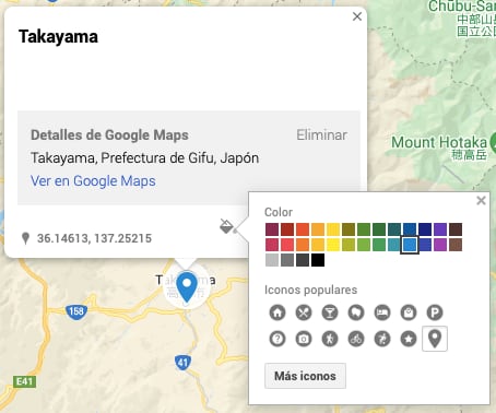 cambiar el icono de coor en google maps