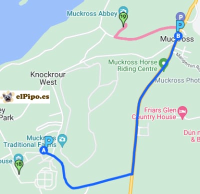 itinerario hasta Muckross Abbey