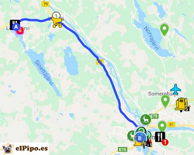 itinerario hasta rovaniemi