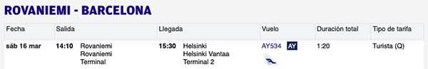 billete de avión hasta helsinki